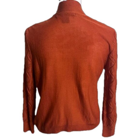 89th & Madison Orange Open Knit Cardigan in Small - Picture 5 of 13
